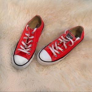 Neon Orange Low Top Converse All Stars
